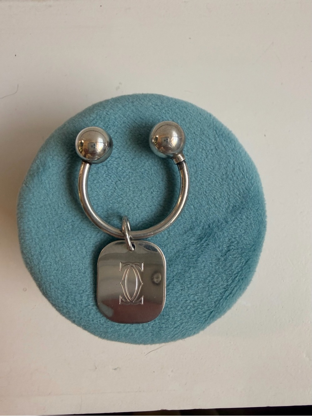 Vintage Cartier sterling silver key ring.